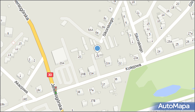 Gryfów Śląski, Kolejowa, 21, mapa Gryfów Śląski