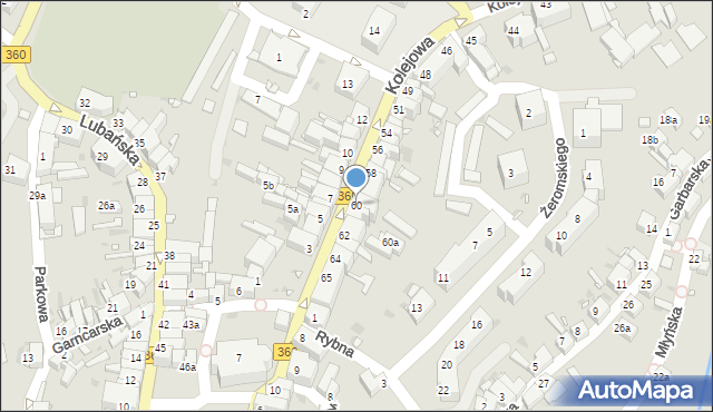 Gryfów Śląski, Kolejowa, 60, mapa Gryfów Śląski