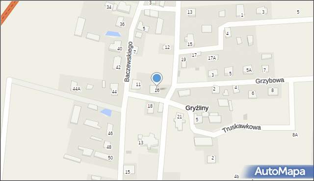 Gryźliny, Kościelna, 16, mapa Gryźliny