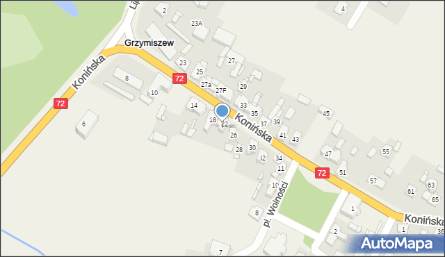 Grzymiszew, Konińska, 24, mapa Grzymiszew