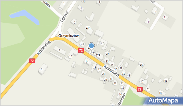 Grzymiszew, Konińska, 27a, mapa Grzymiszew