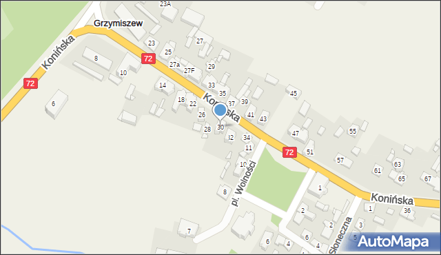 Grzymiszew, Konińska, 30, mapa Grzymiszew