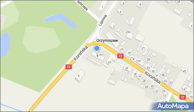 Grzymiszew, Konińska, 8, mapa Grzymiszew