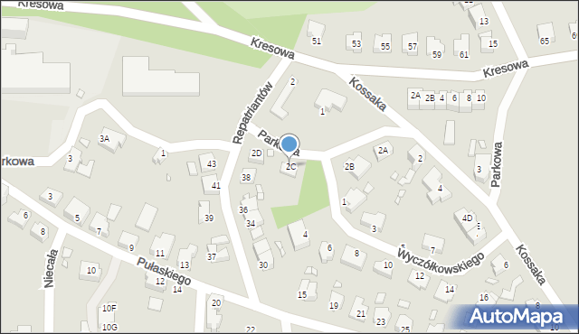 Gubin, Kossaka, 2C, mapa Gubin