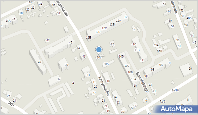 Gubin, Kosynierów, 20c, mapa Gubin