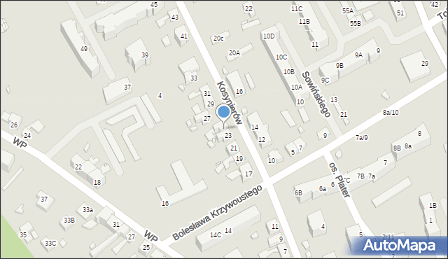 Gubin, Kosynierów, 25, mapa Gubin