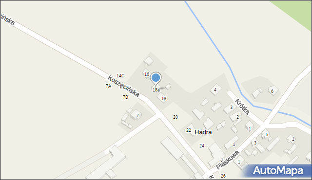 Hadra, Koszęcińska, 18a, mapa Hadra