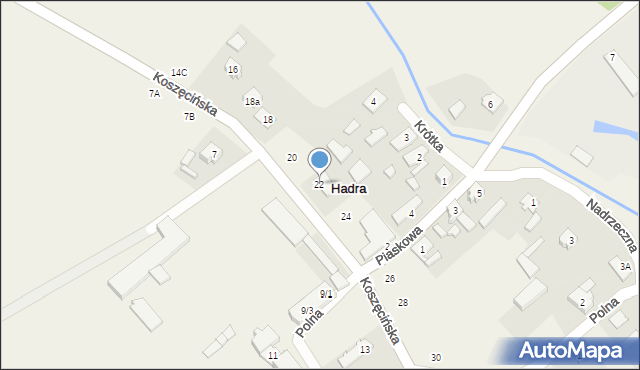 Hadra, Koszęcińska, 22, mapa Hadra