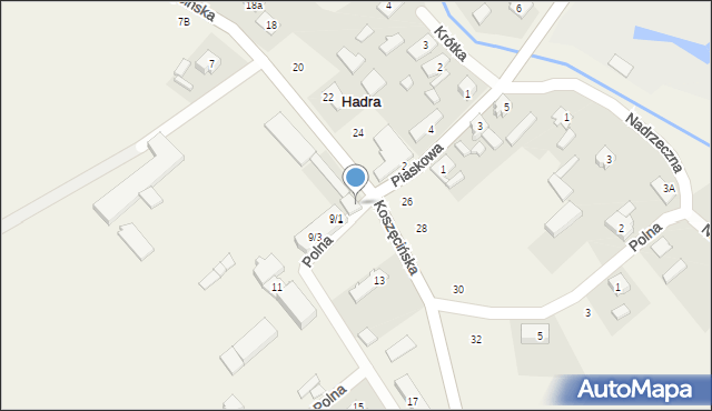 Hadra, Koszęcińska, 9A, mapa Hadra