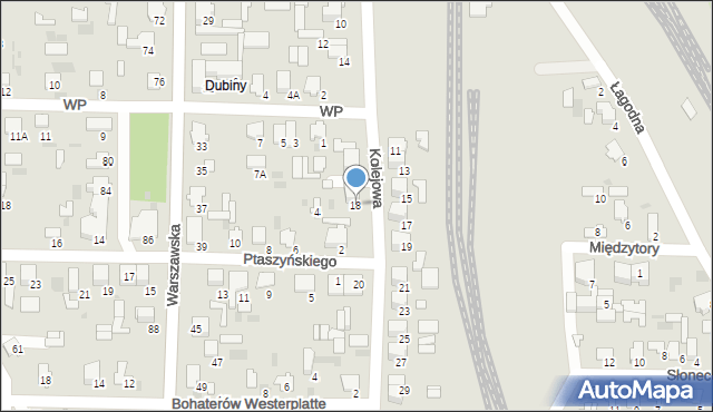 Hajnówka, Kolejowa, 18, mapa Hajnówka