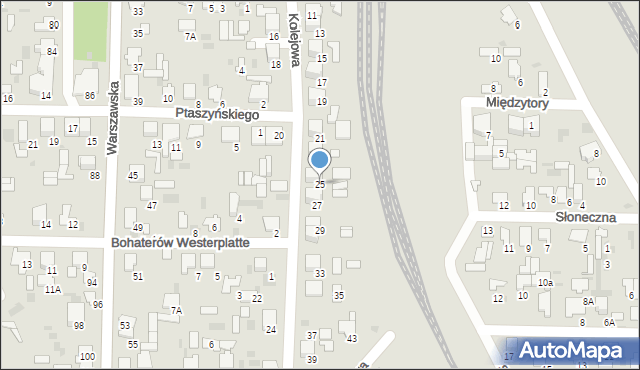 Hajnówka, Kolejowa, 25, mapa Hajnówka