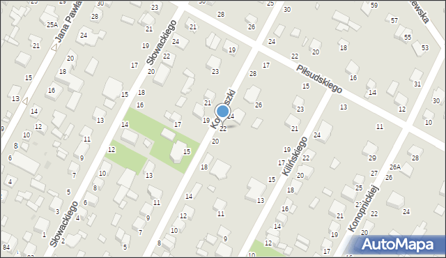 Halinów, Kościuszki Tadeusza, gen., 22, mapa Halinów