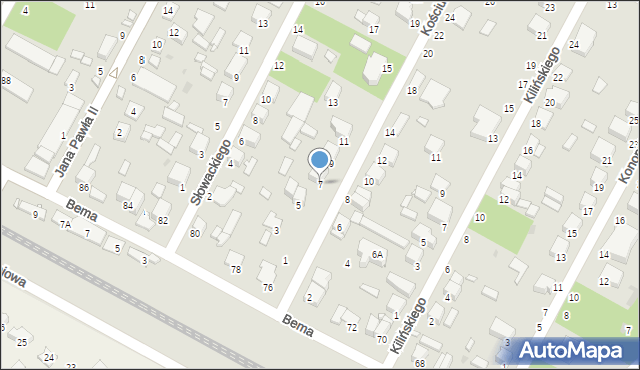 Halinów, Kościuszki Tadeusza, gen., 7, mapa Halinów