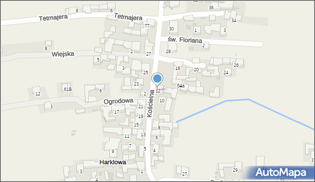 Harklowa, Kościelna, 12, mapa Harklowa