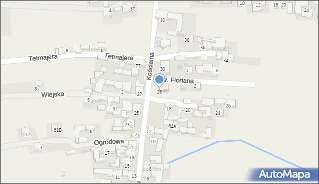 Harklowa, Kościelna, 28, mapa Harklowa