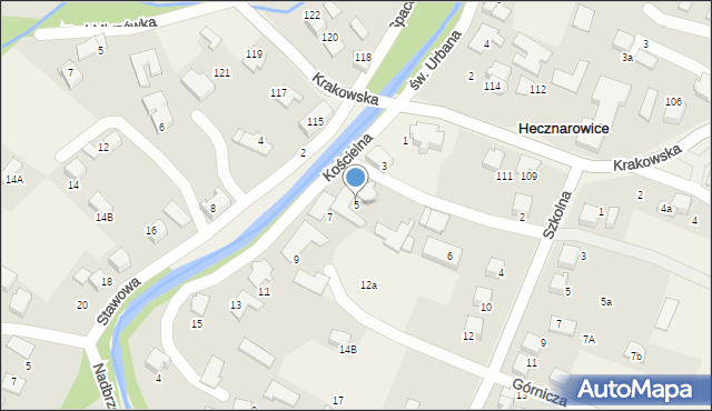 Hecznarowice, Kościelna, 5, mapa Hecznarowice