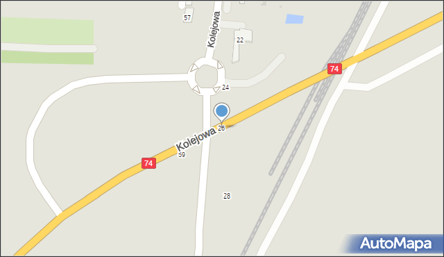 Hrubieszów, Kolejowa, 26, mapa Hrubieszów