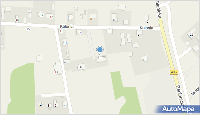 Huta Dłutowska, Kolonia, 5, mapa Huta Dłutowska