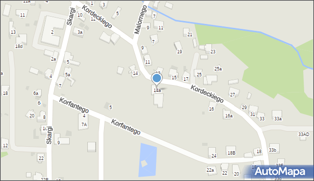 Imielin, Kordeckiego Augustyna, ks., 14a, mapa Imielin