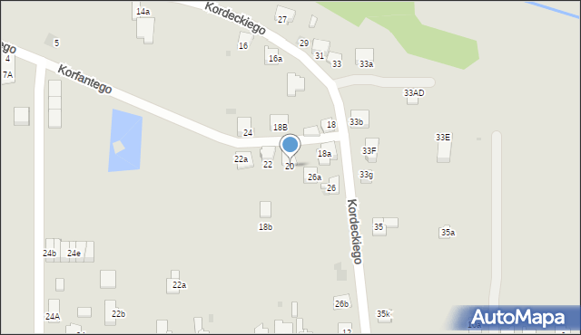 Imielin, Kordeckiego Augustyna, ks., 20, mapa Imielin