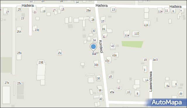 Imielin, Kordeckiego Augustyna, ks., 34a, mapa Imielin