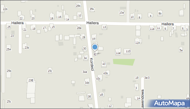 Imielin, Kordeckiego Augustyna, ks., 41, mapa Imielin
