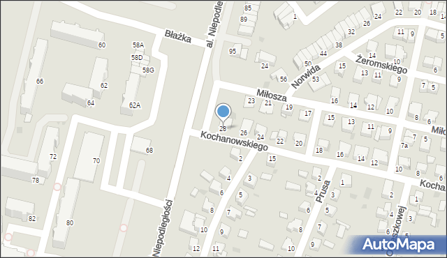 Inowrocław, Kochanowskiego Jana, 28, mapa Inowrocławia