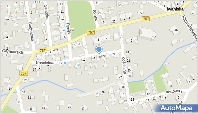 Iwaniska, Kościelna, 18, mapa Iwaniska