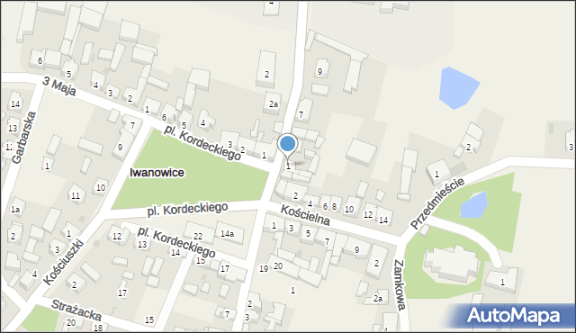 Iwanowice, Kordeckiego Augustyna, ks., 1, mapa Iwanowice