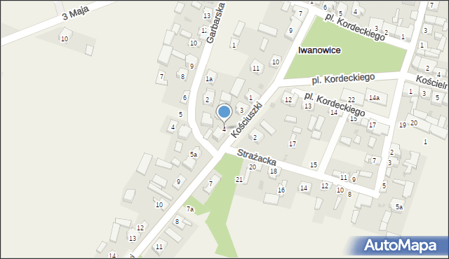 Iwanowice, Kościuszki Tadeusza, gen., 4, mapa Iwanowice