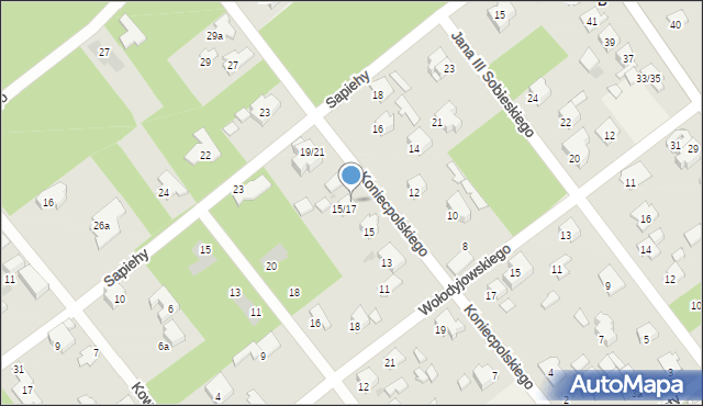 Izabelin B, Koniecpolskiego Stanisława, 17, mapa Izabelin B