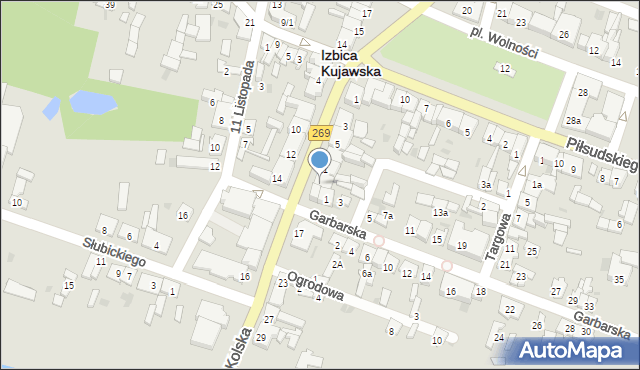 Izbica Kujawska, Kolska, 13, mapa Izbica Kujawska