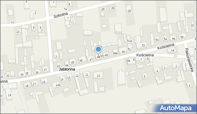 Jabłonna, Kościelna, 48, mapa Jabłonna