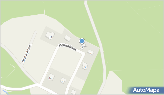 Jakubów, Konwaliowa, 9, mapa Jakubów