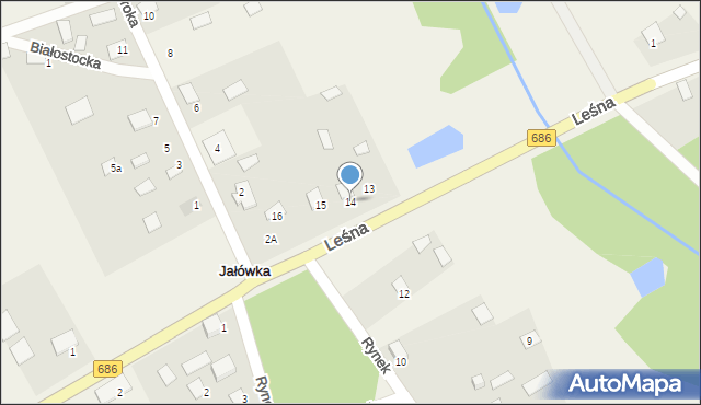 Jałówka, Kościelna, 14, mapa Jałówka