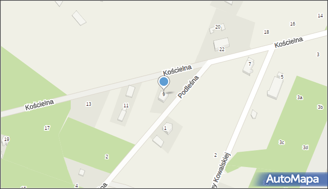 Jamielnik, Kościelna, 9, mapa Jamielnik