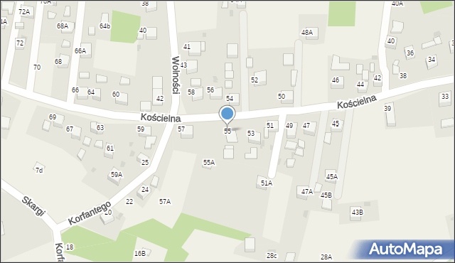 Jankowice, Kościelna, 55, mapa Jankowice