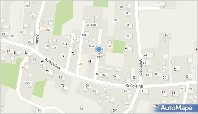 Jankowice, Kościelna, 66A, mapa Jankowice