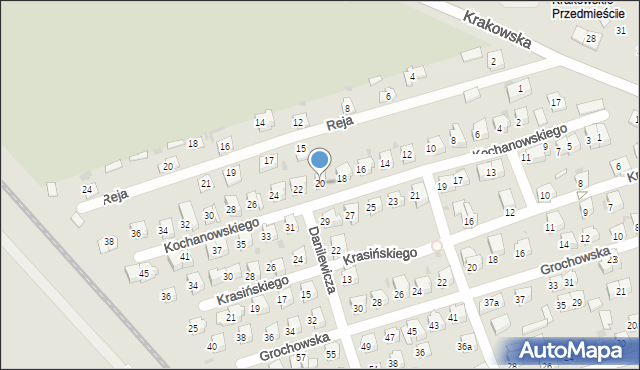 Jarosław, Kochanowskiego Jana, 20, mapa Jarosławia
