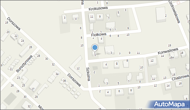 Jarosławiec, Konwaliowa, 1, mapa Jarosławiec