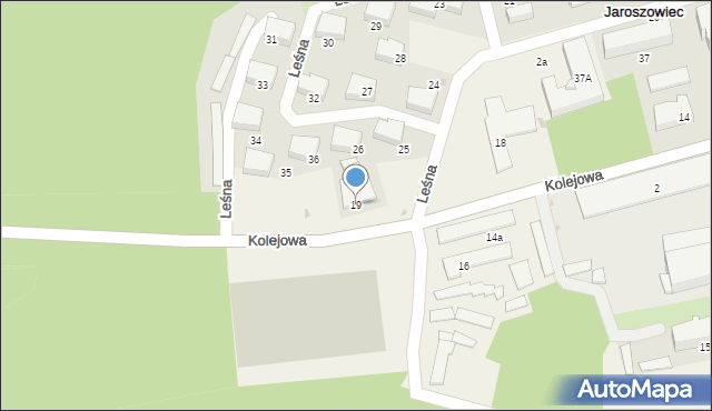 Jaroszowiec, Kolejowa, 19, mapa Jaroszowiec