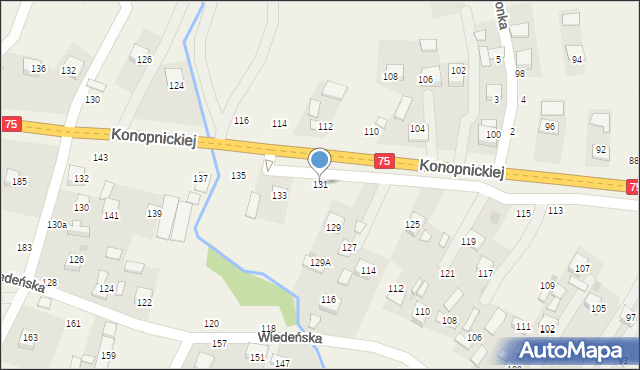 Jasień, Konopnickiej Marii, 131, mapa Jasień