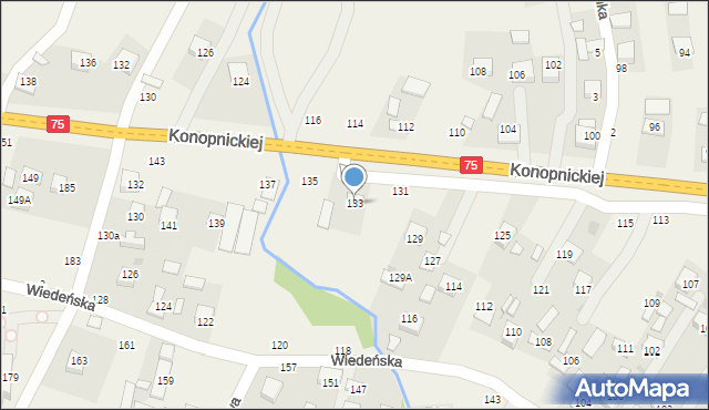 Jasień, Konopnickiej Marii, 133, mapa Jasień