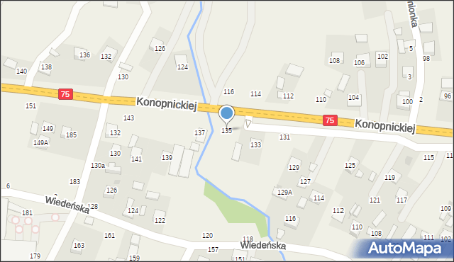 Jasień, Konopnickiej Marii, 135, mapa Jasień