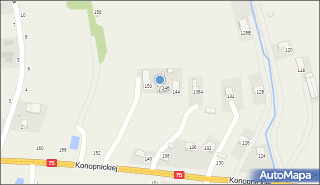 Jasień, Konopnickiej Marii, 148, mapa Jasień