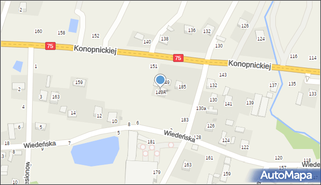 Jasień, Konopnickiej Marii, 149A, mapa Jasień