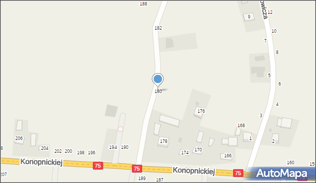 Jasień, Konopnickiej Marii, 180, mapa Jasień