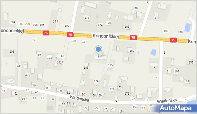 Jasień, Konopnickiej Marii, 181, mapa Jasień