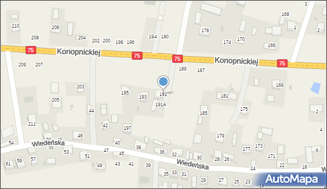 Jasień, Konopnickiej Marii, 191, mapa Jasień