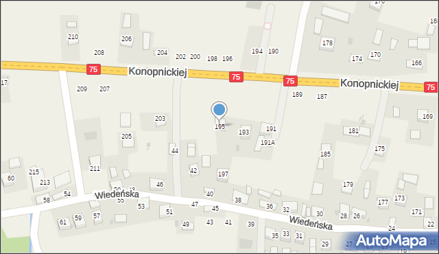 Jasień, Konopnickiej Marii, 195, mapa Jasień